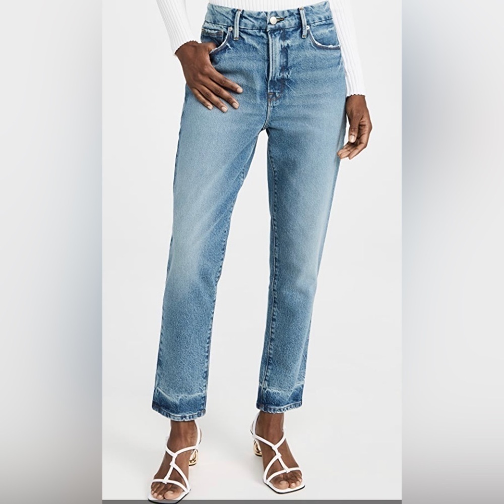 Good American Women's Size 2/26 Weekender Relaxed Fit Straight Leg Jeans